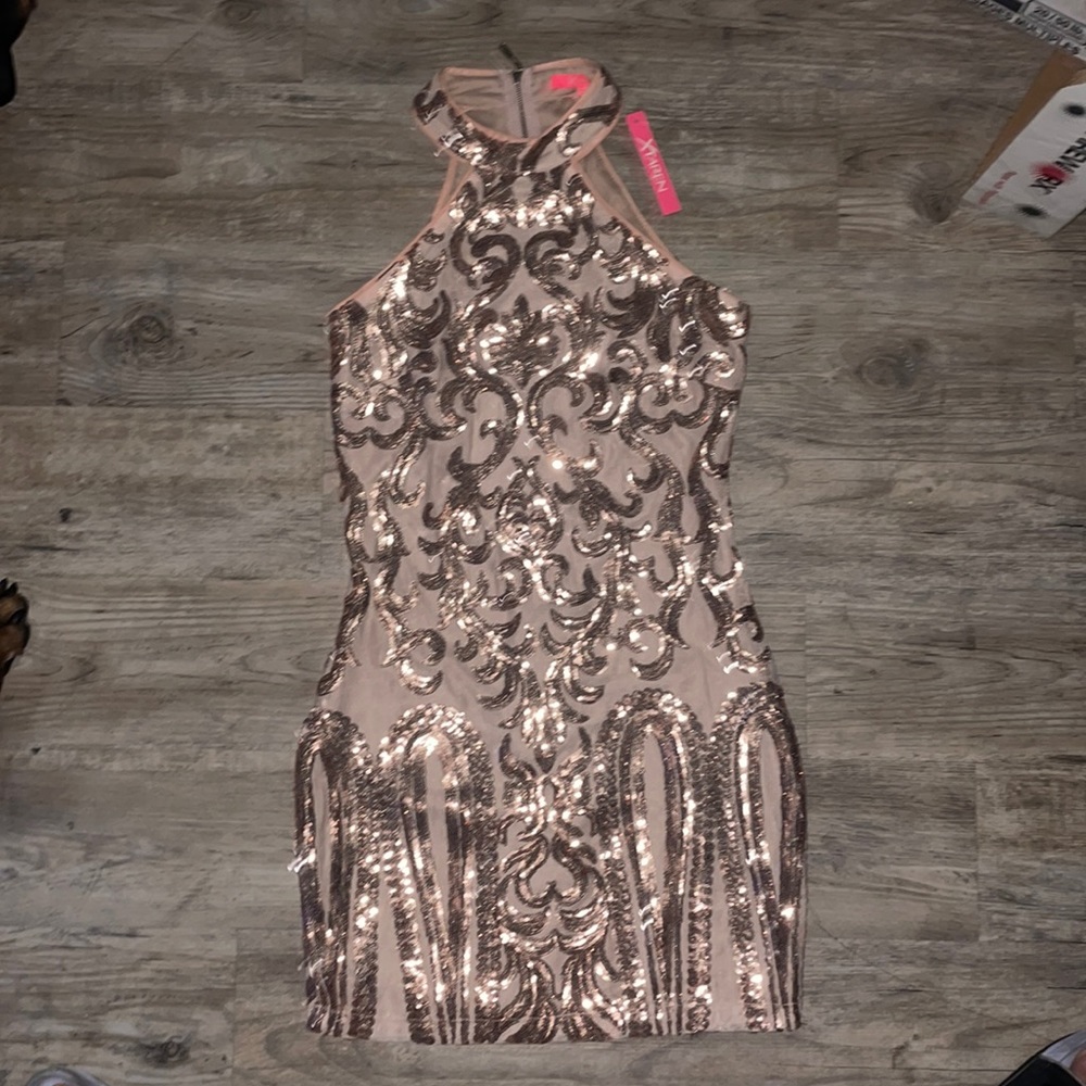 Xtaren sequin mesh dress
